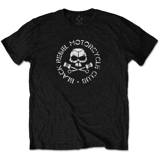 Black Rebel Motorcycle Club Unisex T-Shirt: Piston Skull - Black Rebel Motorcycle Club - Gadżety -  - 5056368687327 - 