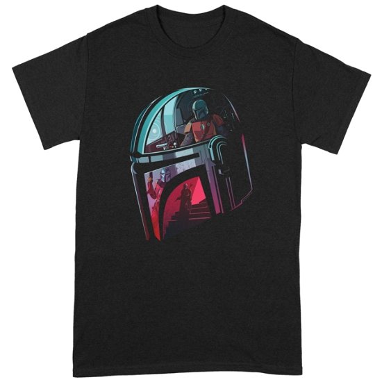 Mandalore Helmet Reflection Small Black T-Shirt - Star Wars - the Mandalorian - Produtos - BRANDS IN - 5059568169327 - 29 de janeiro de 2020