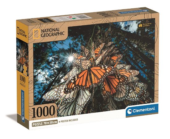 Puslespil National Geographic Monarch Butterflies, 1000 brikker, 50x70cm - Clementoni - Brætspil -  - 8005125397327 - 3. august 2023