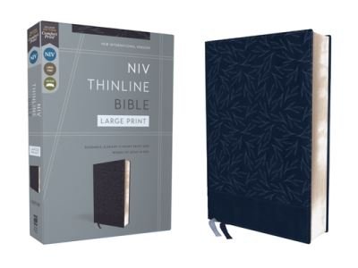 NIV, Thinline Bible, Large Print, Leathersoft, Navy, Red Letter, Comfort Print - Zondervan - Bøger - Zondervan - 9780310154327 - 19. september 2023