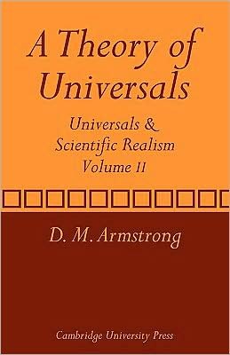 Cover for Armstrong, D. M. (University of Sydney) · A Theory of Universals: Volume 2: Universals and Scientific Realism (Paperback Bog) (1980)