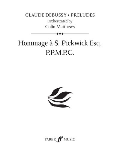 Cover for Claude Debussy · Hommage a S. Pickwick Esq. (Paperback Bog) (2009)
