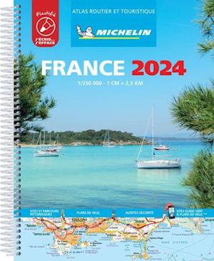 Michelin France 2024 Tourist Motoring Atlas A4 Laminated Spiral   9782067261327 