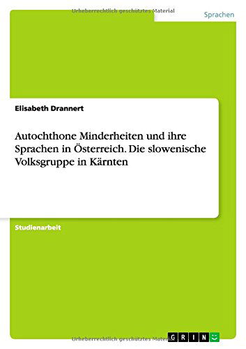 Cover for Drannert · Autochthone Minderheiten (Book) [German edition] (2013)