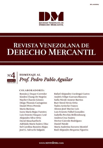 Cover for Daniel Perez · Revista Venezolana de Derecho Mercantil (Paperback Book) (2020)