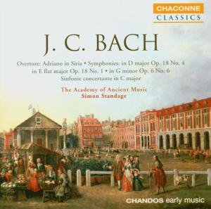 Cover for Bach,j.c. / Standage / Academy of Ancient Music · Overture: Adriano in Siria / Symphonies 1 4 &amp; 6 (CD) (2004)