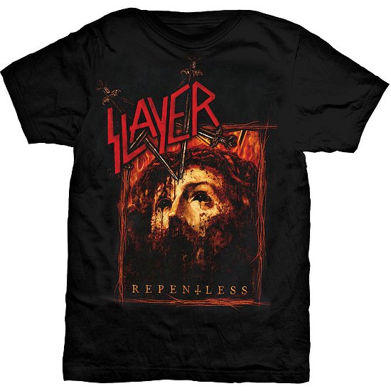 Slayer Unisex T-Shirt: Repentless Rectangle - Slayer - Fanituote - Global - Apparel - 5055979917328 - perjantai 17. tammikuuta 2020
