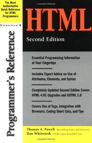 Cover for Dan Whitworth · Html Programmer's Reference, 2nd Edition (Paperback Book) (2001)