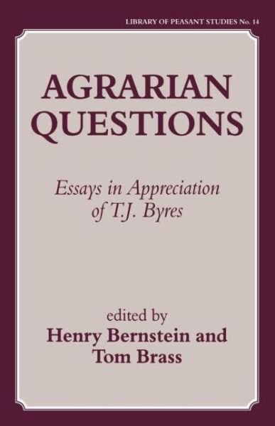 Cover for T J Byres · Agrarian Questions: Essays in Appreciation of T. J. Byres (Paperback Book) (1996)