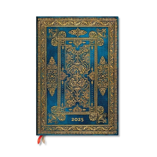 Cover for Paperblanks · Blue Luxe (Luxe Design) Grande 12-month Vertical Hardback Dayplanner 2025 (Elastic Band Closure) - Luxe Design (Hardcover bog) (2024)