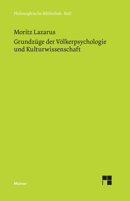 Cover for Moritz Lazarus · Grundzuge der Volkerpsychologie und Kulturwissenschaft (Hardcover Book) [German edition] (2003)