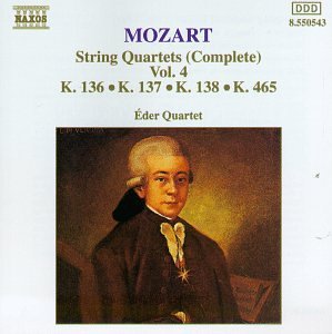 Mozart / Eder Quartet · String Quartets 136-138 & 465 (CD) (1994)