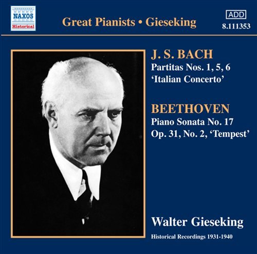 Cover for Walter Gieseking · Bach / Partitas Nos 1 5 &amp; 6 / Con / Beethoven (CD) (2009)