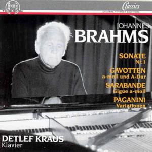 Cover for Brahms / Kraus,detlef · Piano Works / Son No 1 (CD) (1996)