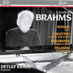 Piano Works / Son No 1 - Brahms / Kraus,detlef - Musik - THOR - 4003913123329 - 1. december 1996