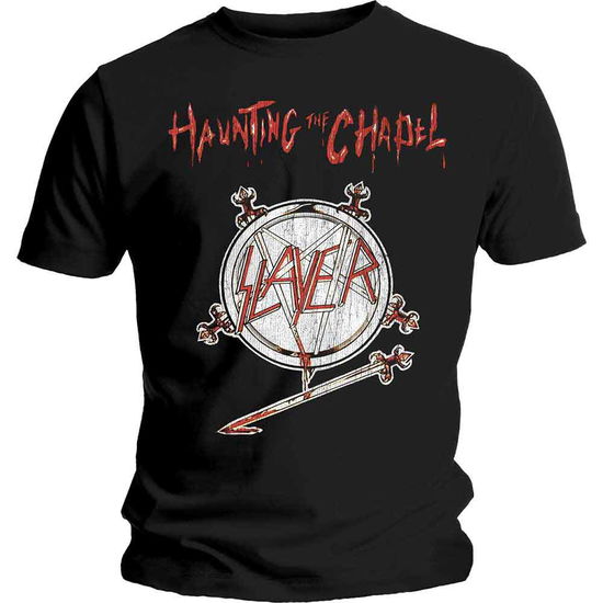 Slayer Unisex T-Shirt: Haunting the Chapel - Slayer - Produtos - MERCHANDISE - 5056170640329 - 16 de dezembro de 2019