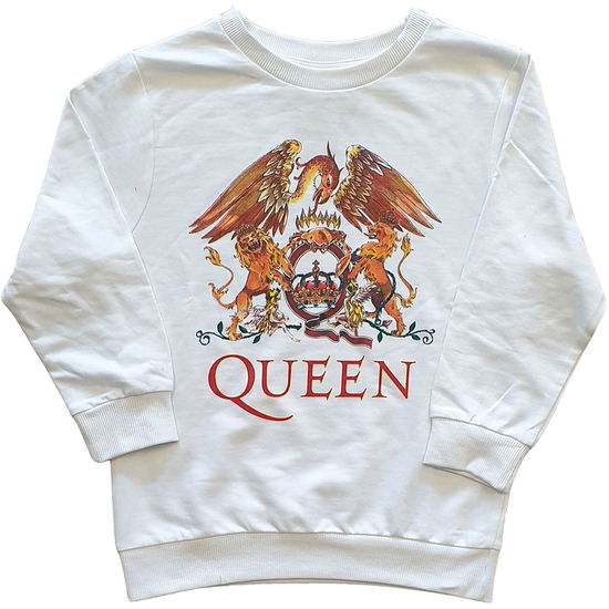 Cover for Queen · Queen Kids Sweatshirt: Classic Crest (3-4 Years) (TØJ) [size 3-4yrs] [White - Kids edition]