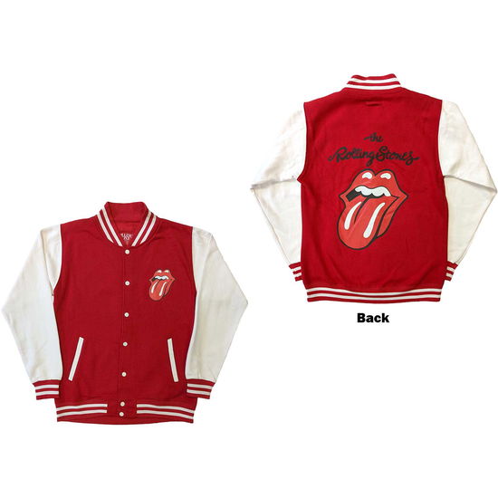 Cover for The Rolling Stones · The Rolling Stones Unisex Varsity Jacket: Classic Tongue (Back Print) (CLOTHES) [size S] (2023)