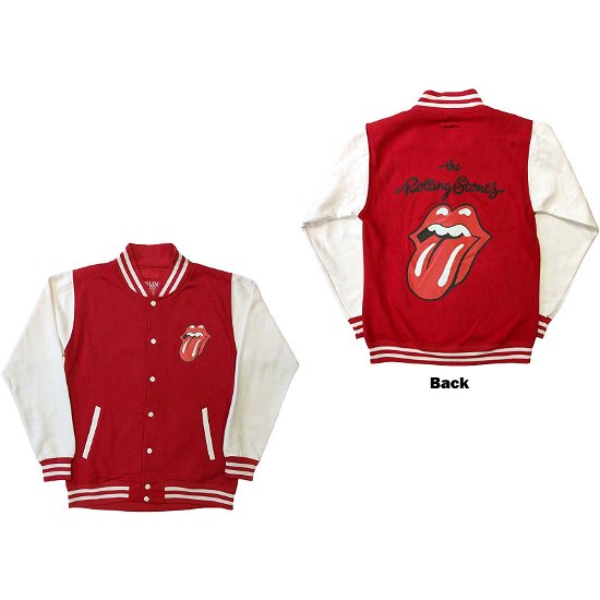 The Rolling Stones Unisex Varsity Jacket: Classic Tongue (Back Print) - The Rolling Stones - Merchandise -  - 5056561084329 - 