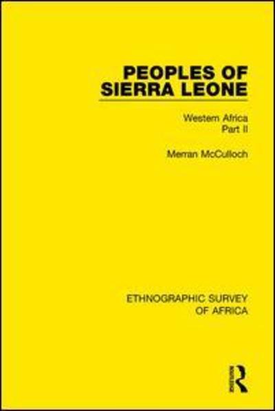 Cover for Merran McCulloch · Peoples of Sierra Leone: Western Africa Part II - Ethnographic Survey of Africa (Paperback Book) (2019)