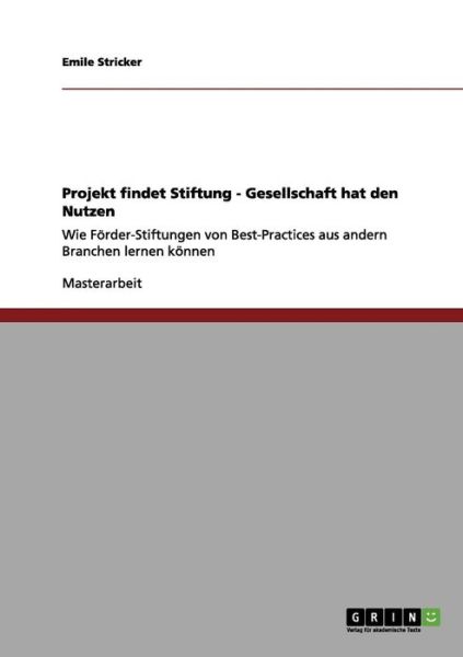 Projekt findet Stiftung - Gese - Stricker - Books -  - 9783656064329 - 