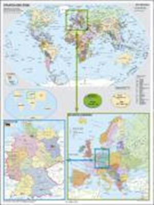 Stiefel Eurocart GmbH · Deutschland und Europa in der Welt politisch. Wandkarte Großformat ohne Metallstäbe (Map) (2004)