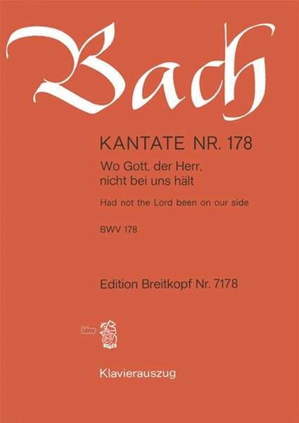 Cantata Bwv 178 Wo Gott Der Herr Nicht B - Johann Sebasti Bach - Other - SCHOTT & CO - 9790004173329 - June 14, 2018