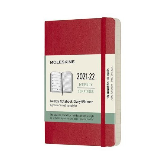 Moleskine 2022 18-Month Weekly Pocket Softcover Notebook: Scarlet Red - Moleskine - Books - MOLESKINE - 8056420856330 - March 18, 2021