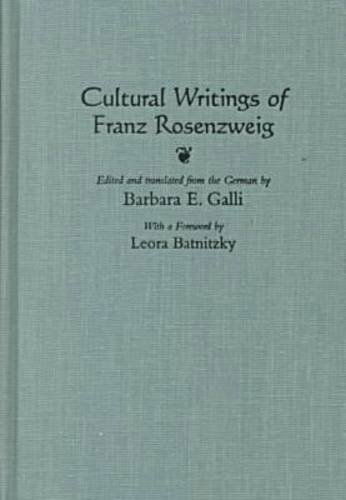 Cover for Barbara E. Galli · Cultural Writings of Franz Rosenzweig - Library of Jewish Philosophy (Hardcover Book) (2000)