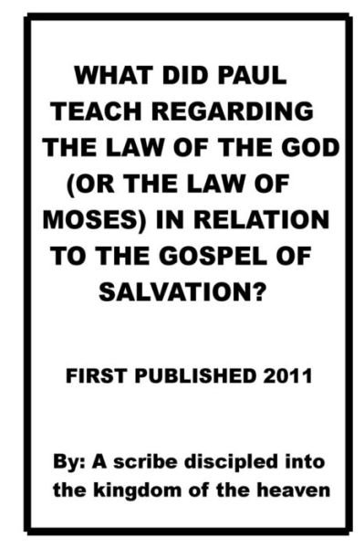 Cover for Repsaj Jasper · What Did Paul Teach Regarding the Law of the God (Or the Law of Moses) in Relatio (Pocketbok) (2011)