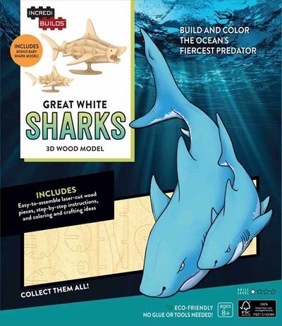 IncrediBuilds: Great White Sharks 3D Wood Model - Incredibuilds - Insight Editions - Books - Insight Editions - 9781682980330 - March 1, 2019