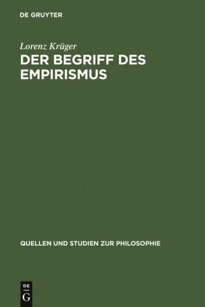 Cover for Krüger · Der Begriff des Empirismus (Buch) [German, 1st edition] (1973)