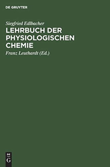 Cover for Siegfried Edlbacher · Lehrbuch der physiologischen Chemie (Book) (1957)