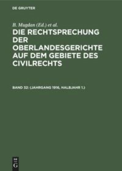 Jahrgang 1916 - No Contributor - Books - De Gruyter - 9783112344330 - December 31, 1916