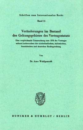 Cover for Wohlgemuth · Veränderungen im Bestand des (Buch) (1979)