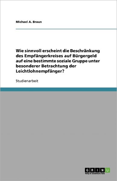 Wie sinnvoll erscheint die Beschr - Braun - Książki - GRIN Verlag - 9783640184330 - 17 października 2008