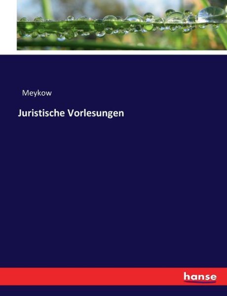 Cover for Meykow · Juristische Vorlesungen (Book) (2017)