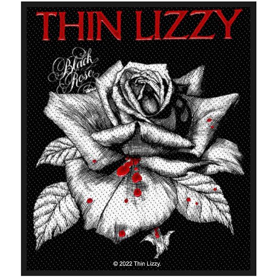 Thin Lizzy Standard Woven Patch: Black Rose - Thin Lizzy - Merchandise -  - 5056365717331 - 