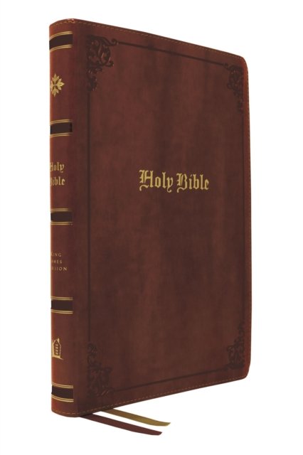 Cover for Thomas Nelson · KJV Holy Bible: Large Print with 53,000 Center-Column Cross References, Brown Bonded Leather, Red Letter, Comfort Print (Thumb Indexed): King James Version (Leather Book) (2023)