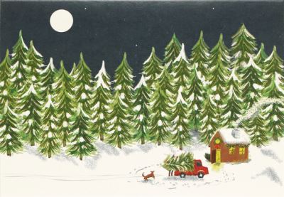 Cover for Peter Pauper Press Inc. · Moonlit Cabin Small Boxed Holiday Cards (Cards) (2022)