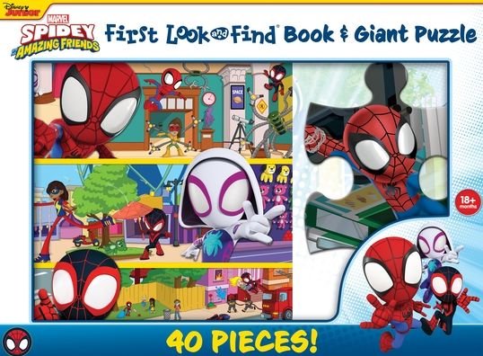 Cover for P I Kids · Disney Junior Mavel Spidy &amp; His Amazing Friends First Look &amp; Find Book &amp; Giant Puzzle (Gebundenes Buch) (2023)
