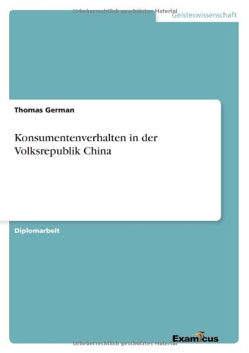Cover for Thomas German · Konsumentenverhalten in der Volksrepublik China (Pocketbok) [German edition] (2012)