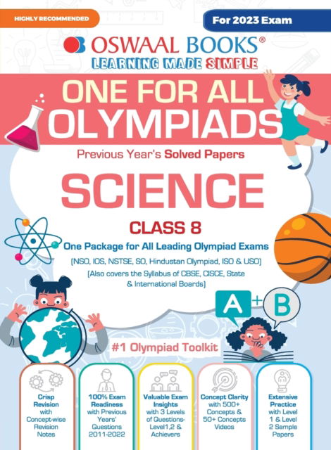 Cover for Oswaal Editorial Board · Oswaal One For All Olympiad Previous Years' Solved Papers, Class-8 Science Book (For 2023 Exam) (Paperback Book) (2023)