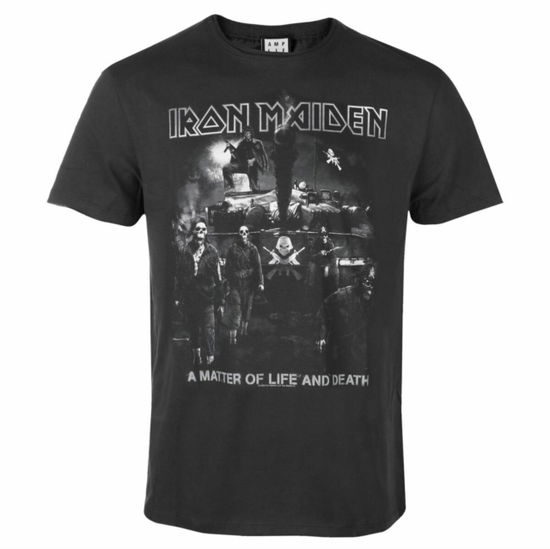 Iron Maiden - Life Or Death Amplified Vintage Charcoal Small T-Shirt - Iron Maiden - Marchandise - AMPLIFIED - 5054488712332 - 