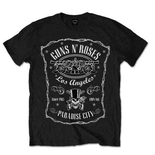 Cover for Guns N Roses · Guns N' Roses Unisex T-Shirt: Paradise City Label (T-shirt) [size M] [Black - Unisex edition]