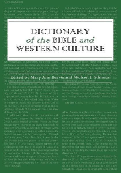 Cover for Mary Ann Beavis · Dictionary of the Bible and Western Culture (Taschenbuch) (2017)