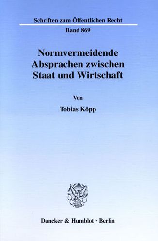 Cover for Köpp · Normvermeidende Absprachen zwische (Book) (2001)