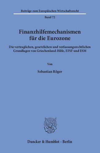 Cover for Röger · Finanzhilfemechanismen für die Eu (Bog) (2018)