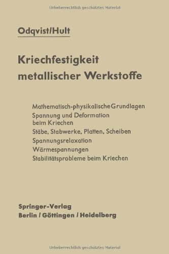 Cover for Folke K G Odqvist · Kriechfestigkeit Metallischer Werkstoffe (Paperback Bog) [Softcover Reprint of the Original 1st 1962 edition] (2012)