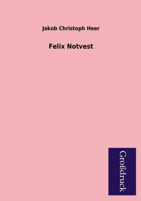 Cover for Jakob Christoph Heer · Felix Notvest (Paperback Book) [German edition] (2013)